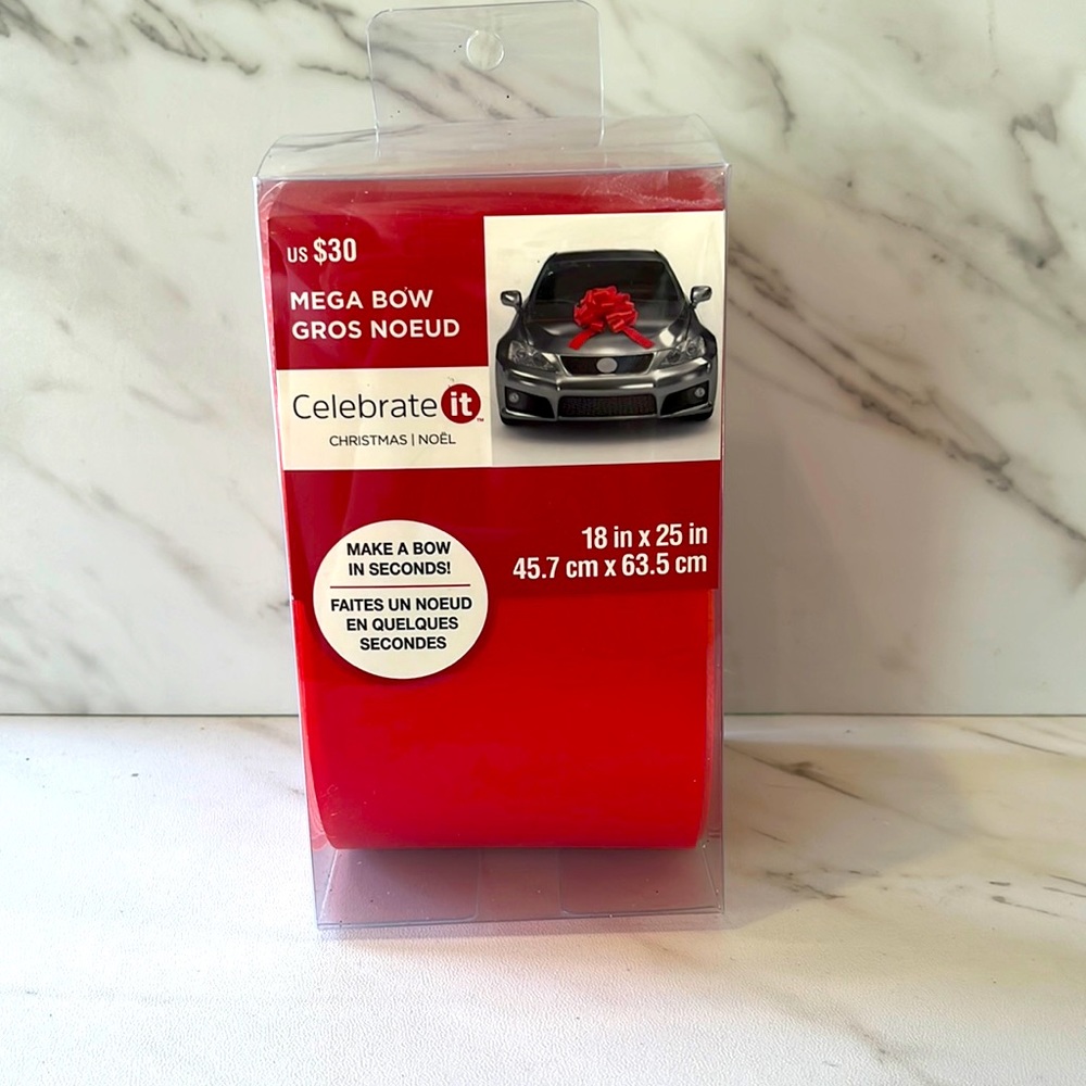 NEW Celebrate it Car mega bow red holiday